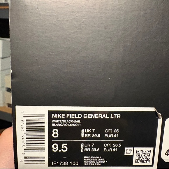 Nike Field General LTR Sneaker Casual Shoes White Black IF1738 100 Men's Sz - Picture 9 of 11